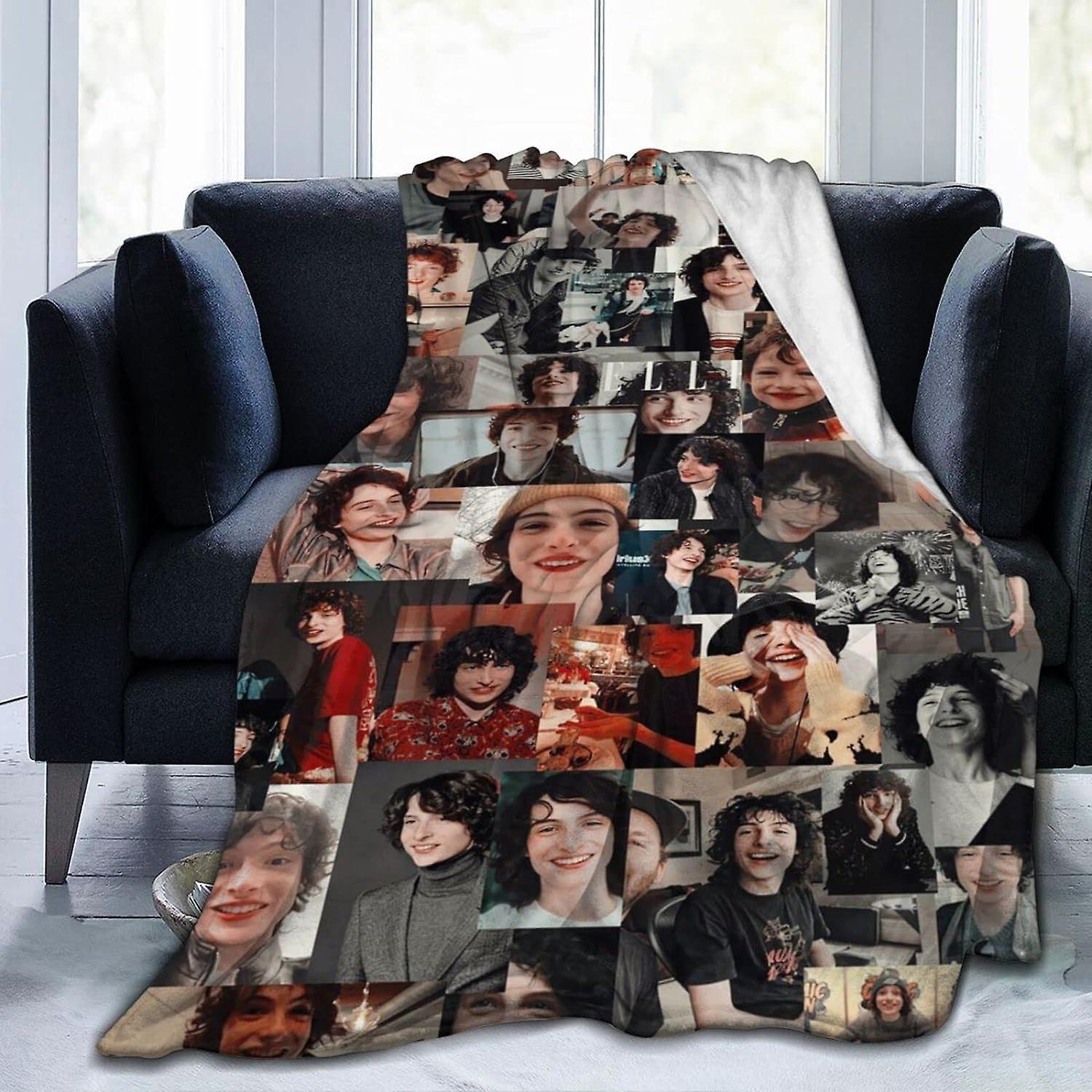 Kerota Finn Wolfhard Throw Blanket, Air-Conditioning Blanket, Super Soft & Comfy Flannel Fleece Blanket, P 50x40in 125x100cm