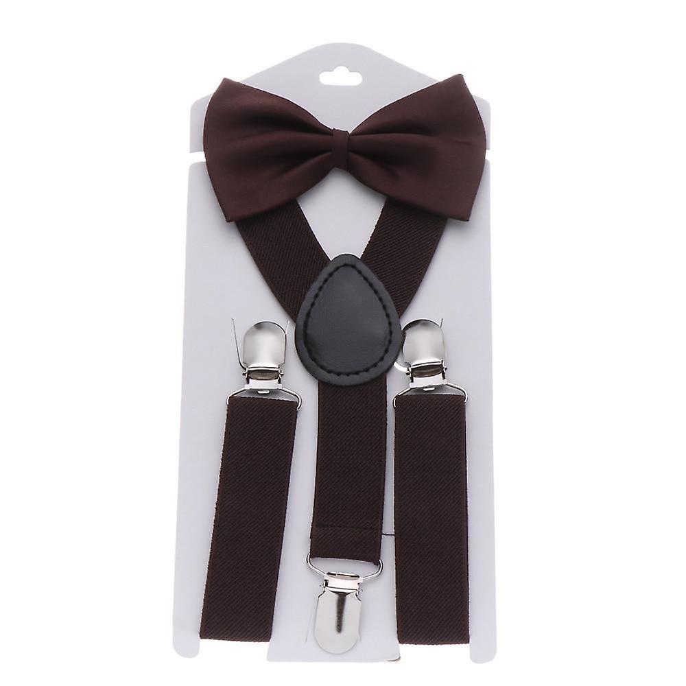 Slowmoose Adjustable Elastic Suspenders With Bow Tie For And style 1-coffee