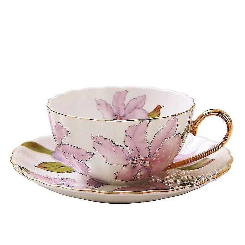 Koolmei European Bone China Coffee Cup Set British Afternoon Tea Lily Teacup High Grade Phnom Penh