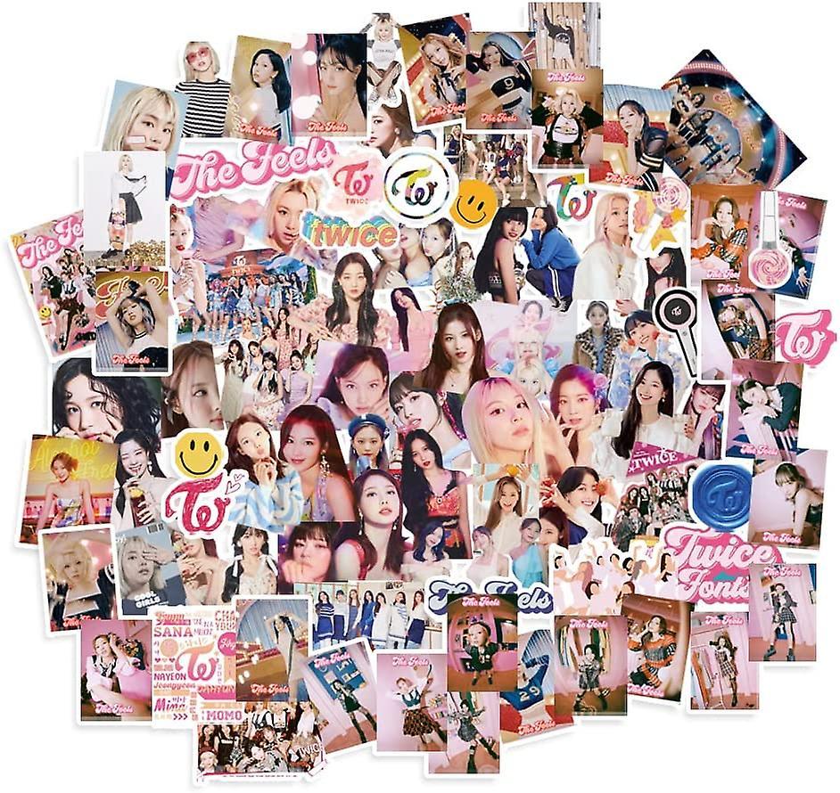 Wjiaer 93pcs Twice Sticker Twice The Feels Sticker Pack For Laptop Waterproof Sticker Vinyl Sticker 3.46 x 3.39 x 0.94 inches