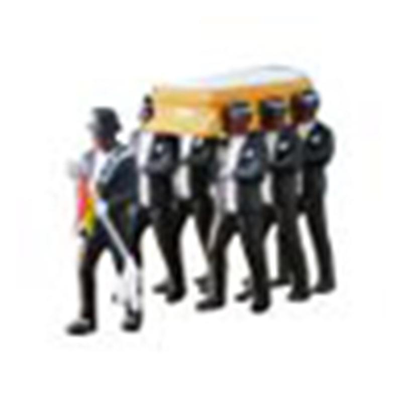 Fisheraw 1/64 Ghana Funeral Coffin Dancing Pallbearer Team Model Action Figure Car Decor Standing