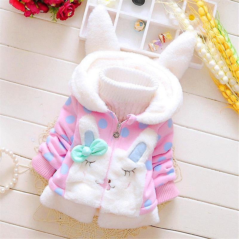 Slowmoose Winter Baby Outerwear Hooded Parkas Infant Jackets Warm Cotton Baby Pink 24M