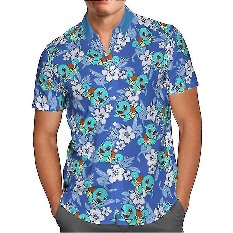 Sszfv Gengar Shirt Men Fashion Hawaiian Shirt Summer Oversized Short Sleeve Top Casual 3d Printing Beach Shirts Blouse Clothes XXL Pokemon 4