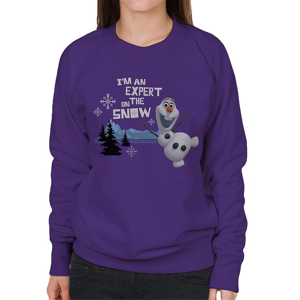 Disney Frozen Olaf Im An Expert On The Snow Women's Sweatshirt Purple X-Large