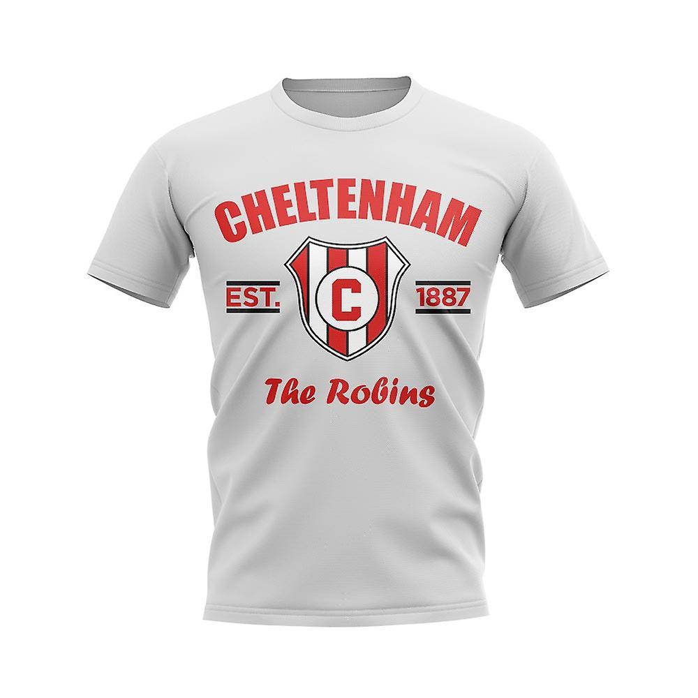 UKSoccerShop Cheltenham Established Football T-Shirt (White) MB (7-8 Years)