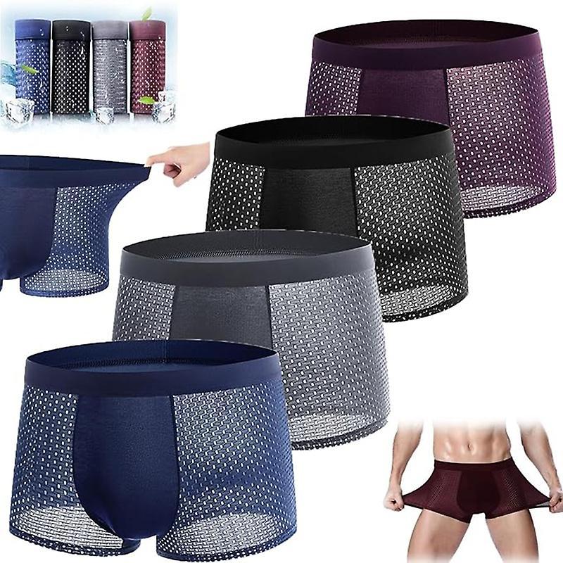 Yesfit Bamboo Fibre Boxer Shorts, Men's Breathable Underwear Boxer Briefs Shorts M