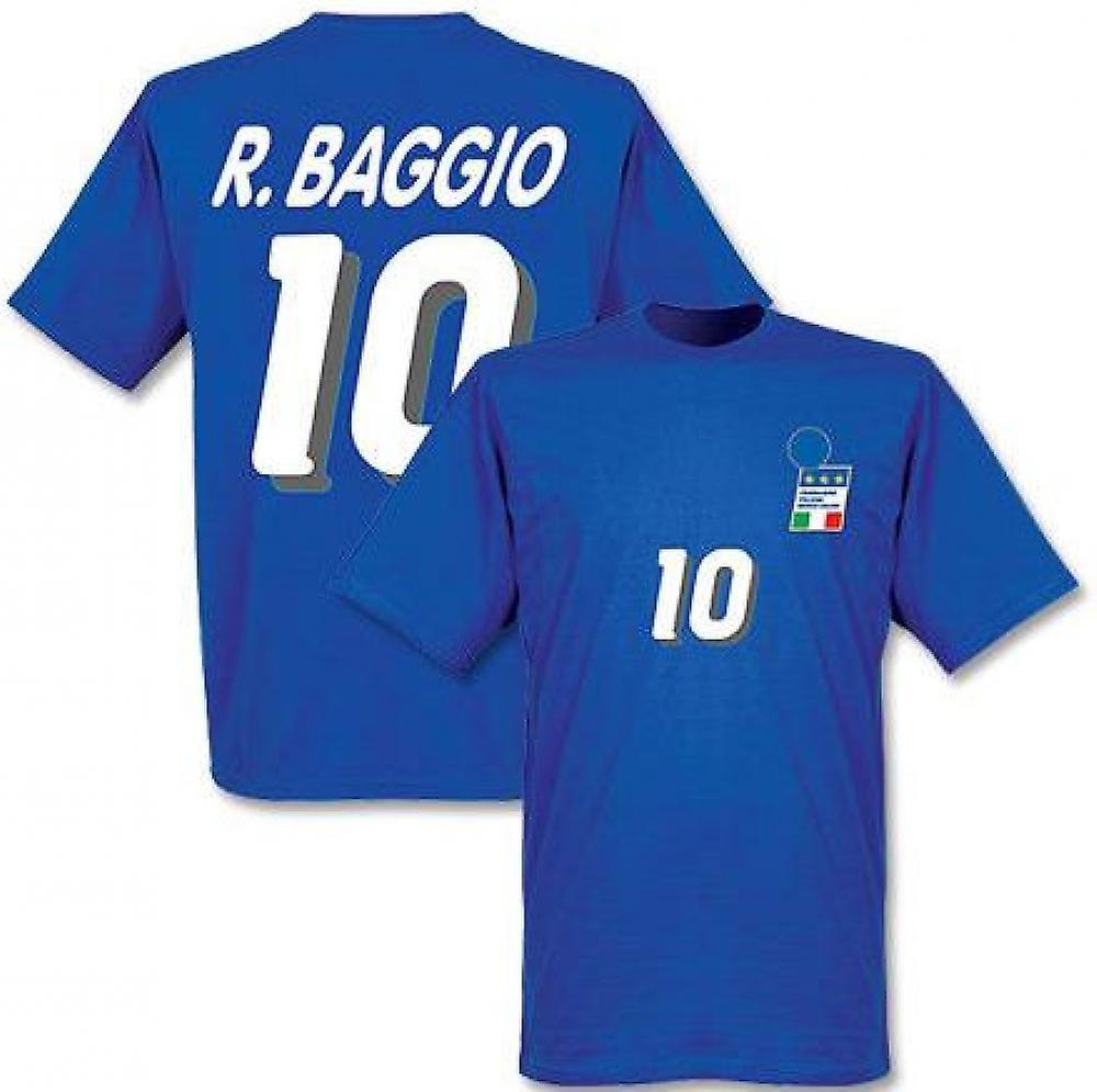 Gildan Roberto Baggio Italy 1994 Home T-Shirt (Blue) Medium (38-40 inch)