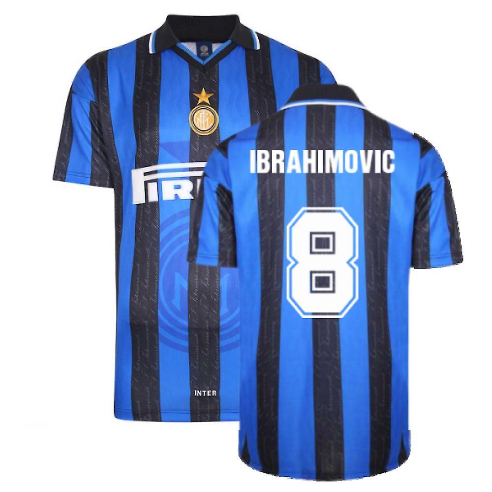 1998 Inter Milan Score Draw Home Shirt (IBRAHIMOVIC 8) Blue XL Adults