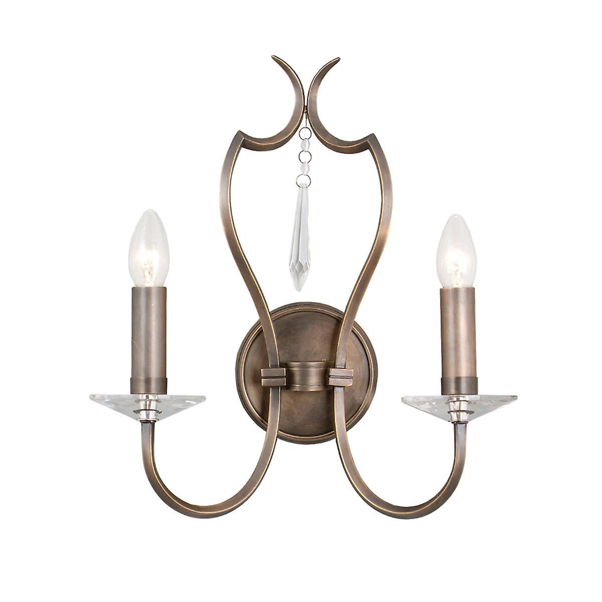 Pimlico 2 Light Indoor Candle Wall Light Dark Bronze E14