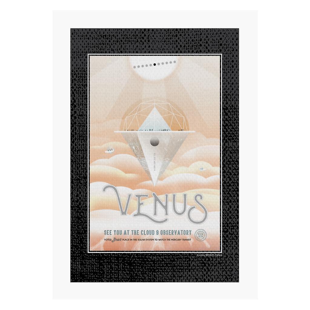 NASA Venus Cloud 9 Interplanetary Travel Poster A4 Print Black 21cm x 29.7cm