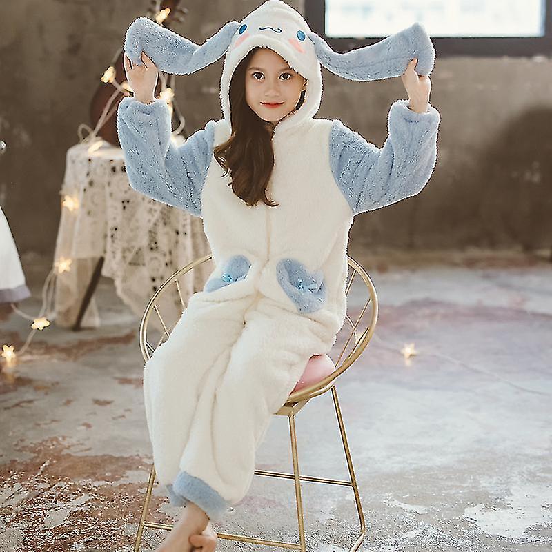 Cryin Sanrioed Plush Anime Cinnamoroll Winter Flannel Kids Rompers Girl Boy Toddler Jumpsuit Infant Clothes Pyjamas Kids Overalls Gift 150cm