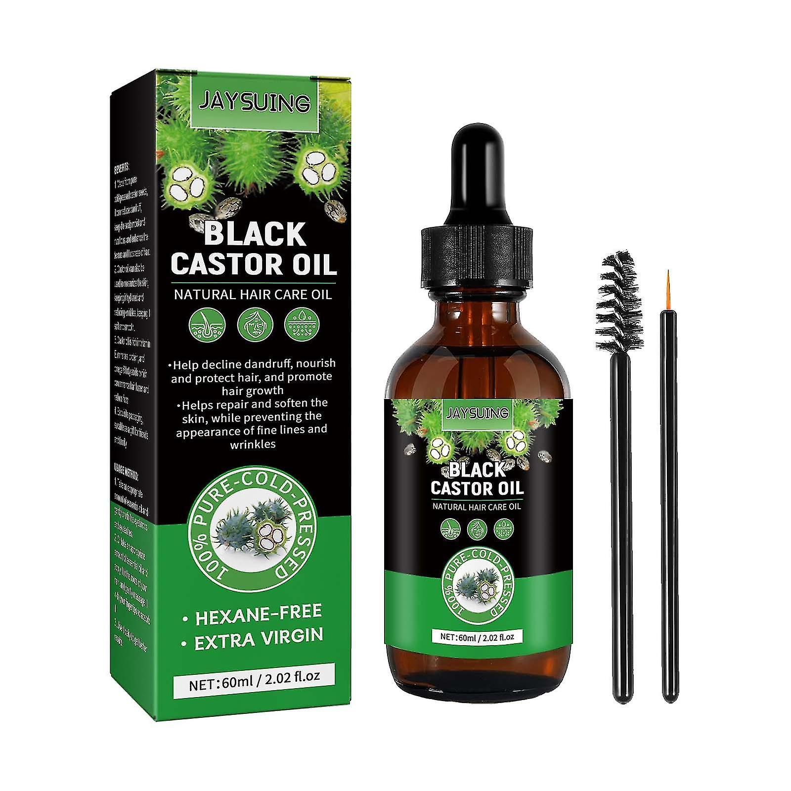 Yiwanb Jamaica Black Castor Oil, Cold Unrefined Castor Oil, Castor Oil Body Eyelashes And Eyebrows, Black Castor Oil Hair Growth, Castor Oil Gl 60m...