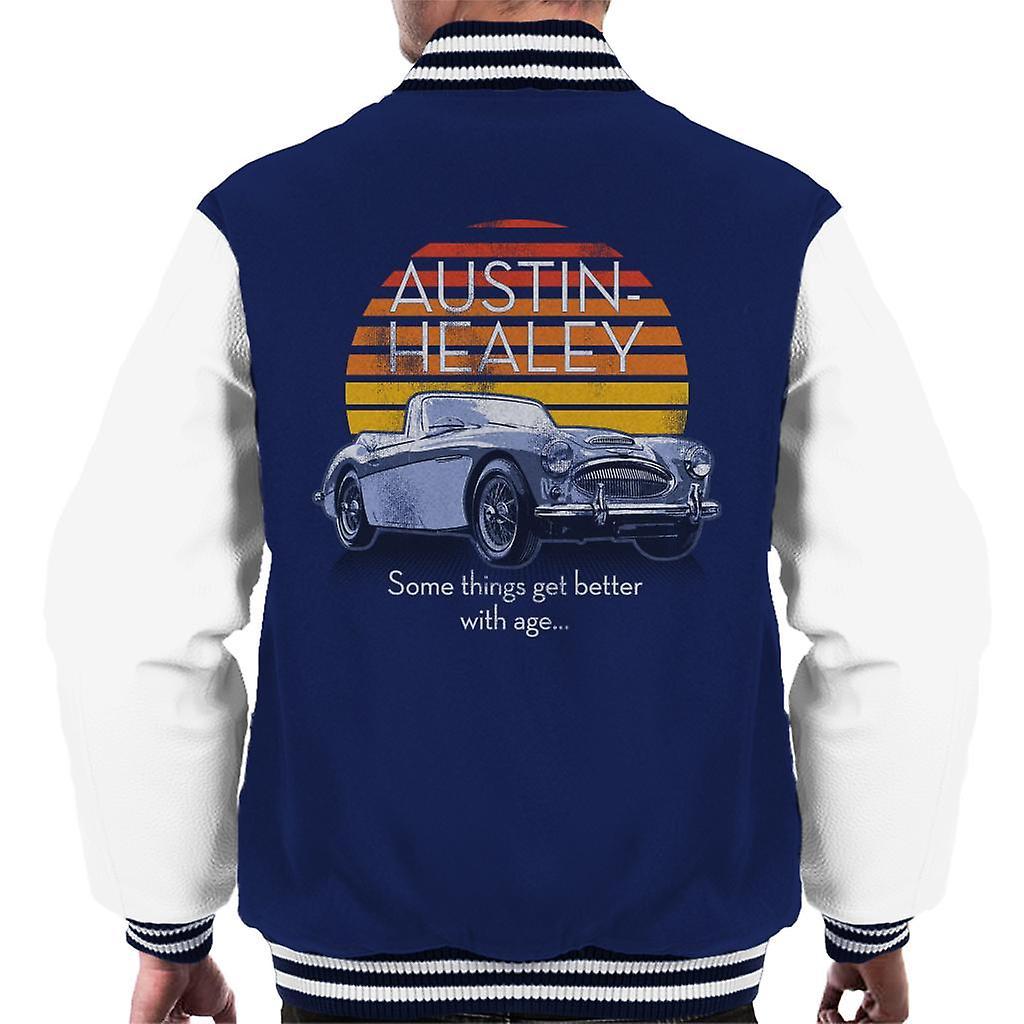 Austin Healey Some Things Get Better With Age British Motor Heritage Men's Varsity Jacket Navy/White XX-Large