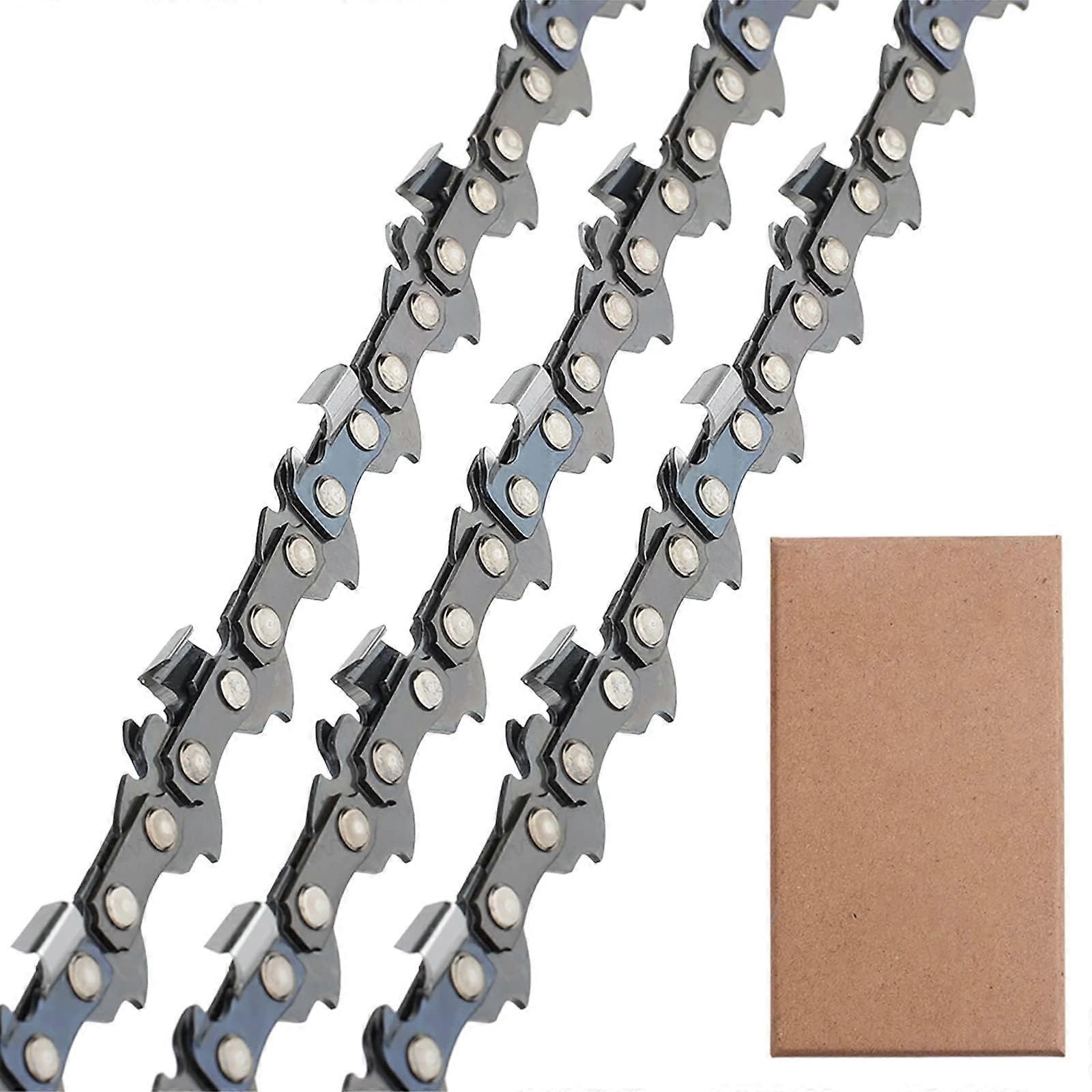 Augro Set of 3 Low Kickback Chainsaw Chain 3/8"LP 50 Links 1.1mm 35cm Compatible for Stihl MS170 MS180