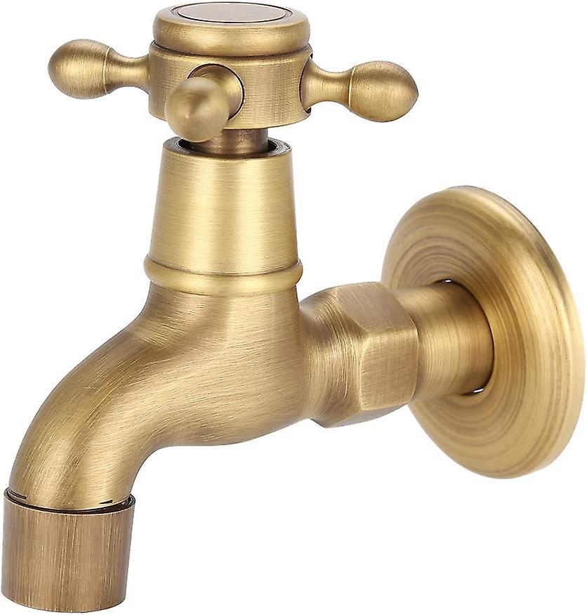 Sucova G1/2 Wall Mounted Vintage Solid Brass Faucet Water Tap For Kitchen Sink Mop Pool(short)