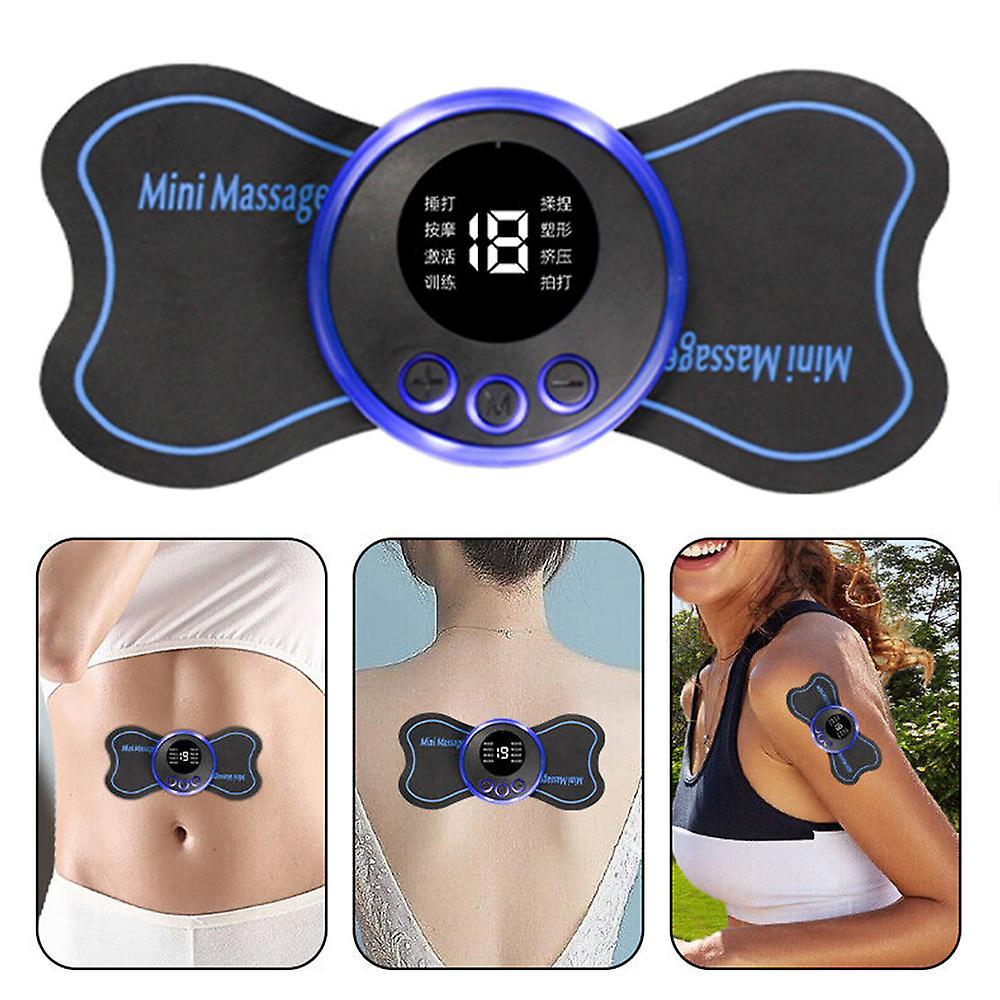 Lingjia Portable Mini Electric Neck Back Massager Ems Cervical Massage Patch Relief Pain Massage Host with 3 Patches