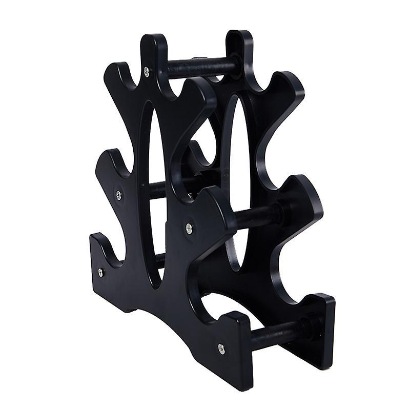 Unbrand 3-tier Dumbbell Storage Rack Stand Home Office Gym Dumbell Weight Rack Black