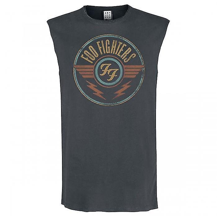 Amplified Mens Air Foo Fighters Tank Top Charcoal S