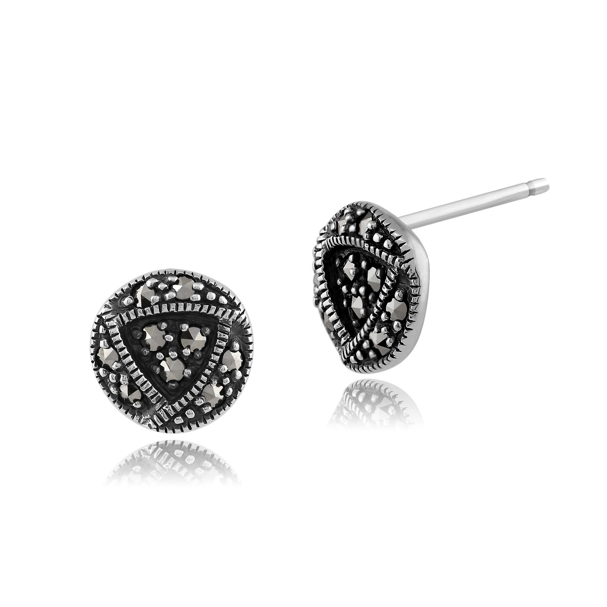 Gemondo Rennie Mackintosh Round Marcasite Stud Earrings in 925 Sterling Silver 214E686601925 One Size