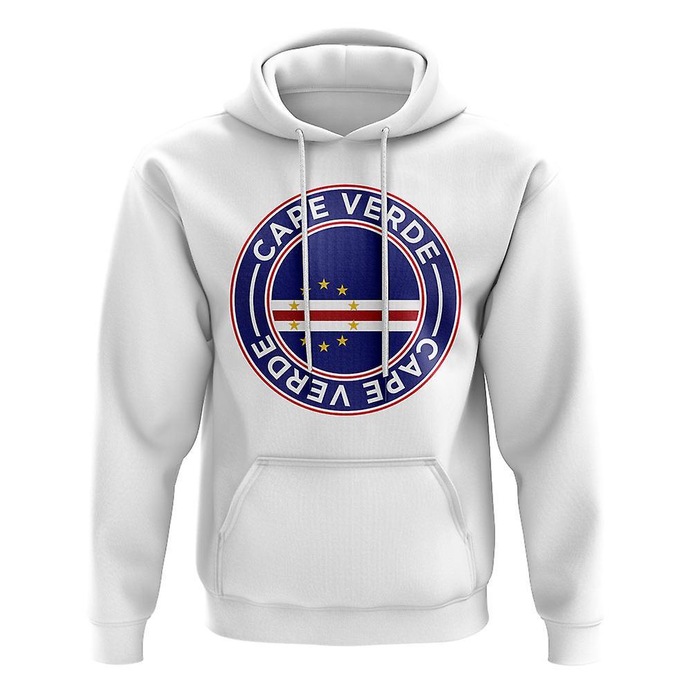 UKSoccerShop Cape Verde Football Badge Hoodie (White) XXLW