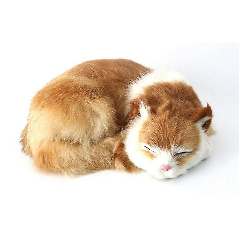 Phwj Realistic Cat Life Sleeping, Cat Soft Toy, Fake Plush Toy, Fake Feline Kitten, Emulation Sleeping Breathing Toy Cat Animal Cat, Prop Photograp...