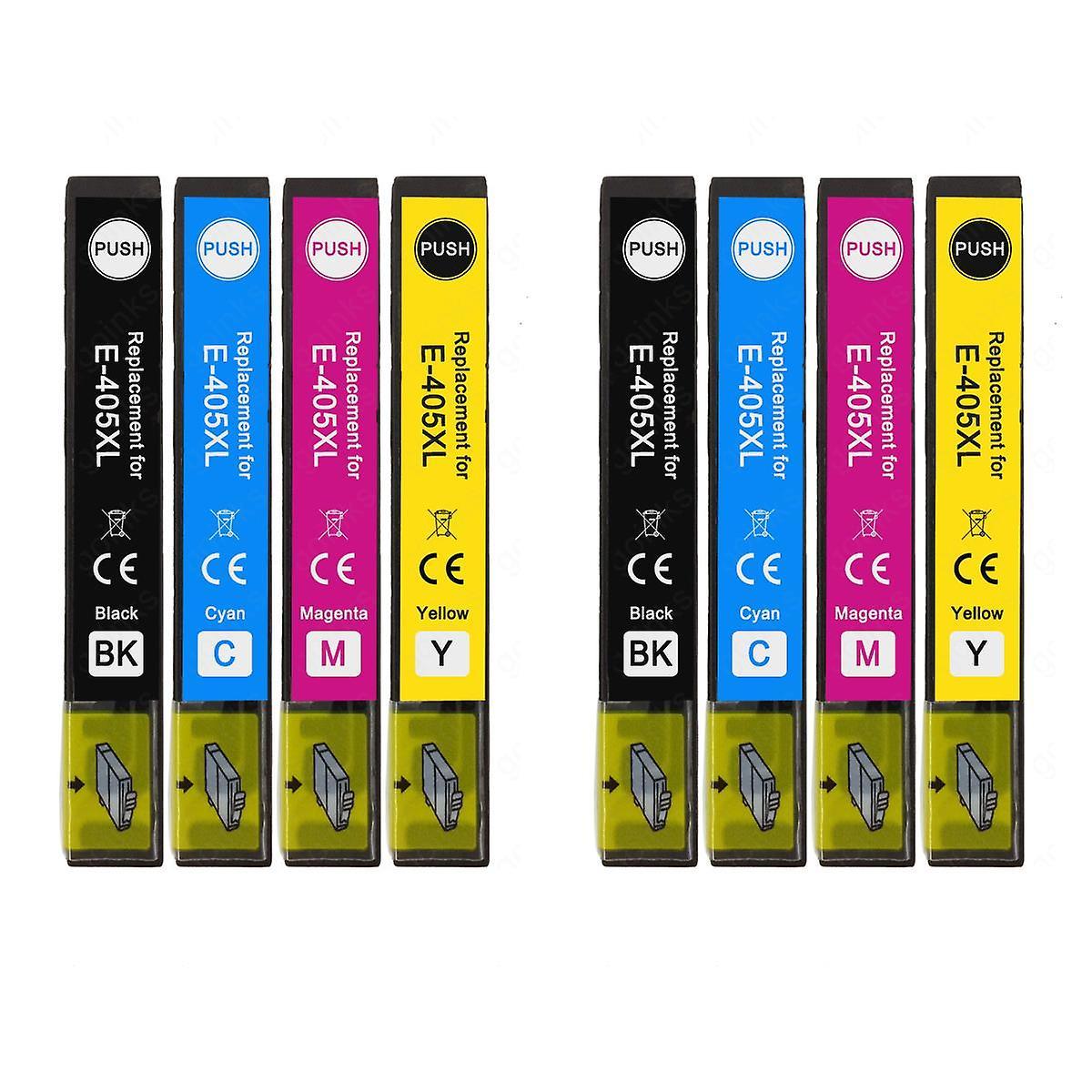 2 Set of 4 Ink Cartridges to replace Epson 405XL Compatible/non-OEM from Go Inks (8 Inks) Black/Cyan/Magenta