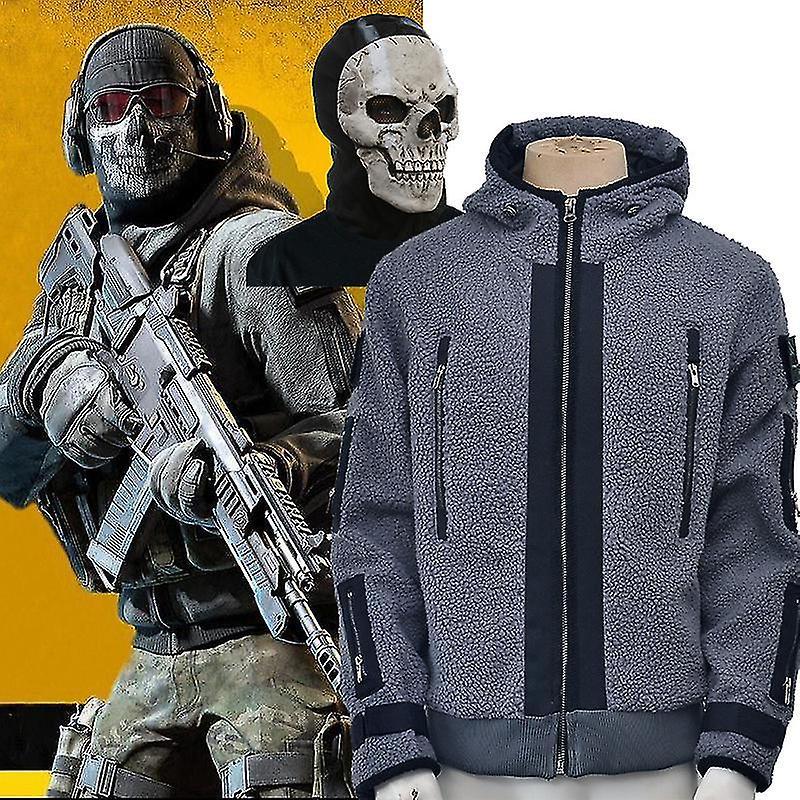 Htclv Call Of Duty Modern Warfare Ii Simon Riley Fleece Hoodies Jacket Tf 141 Ghost Team Uniform Costume SET L