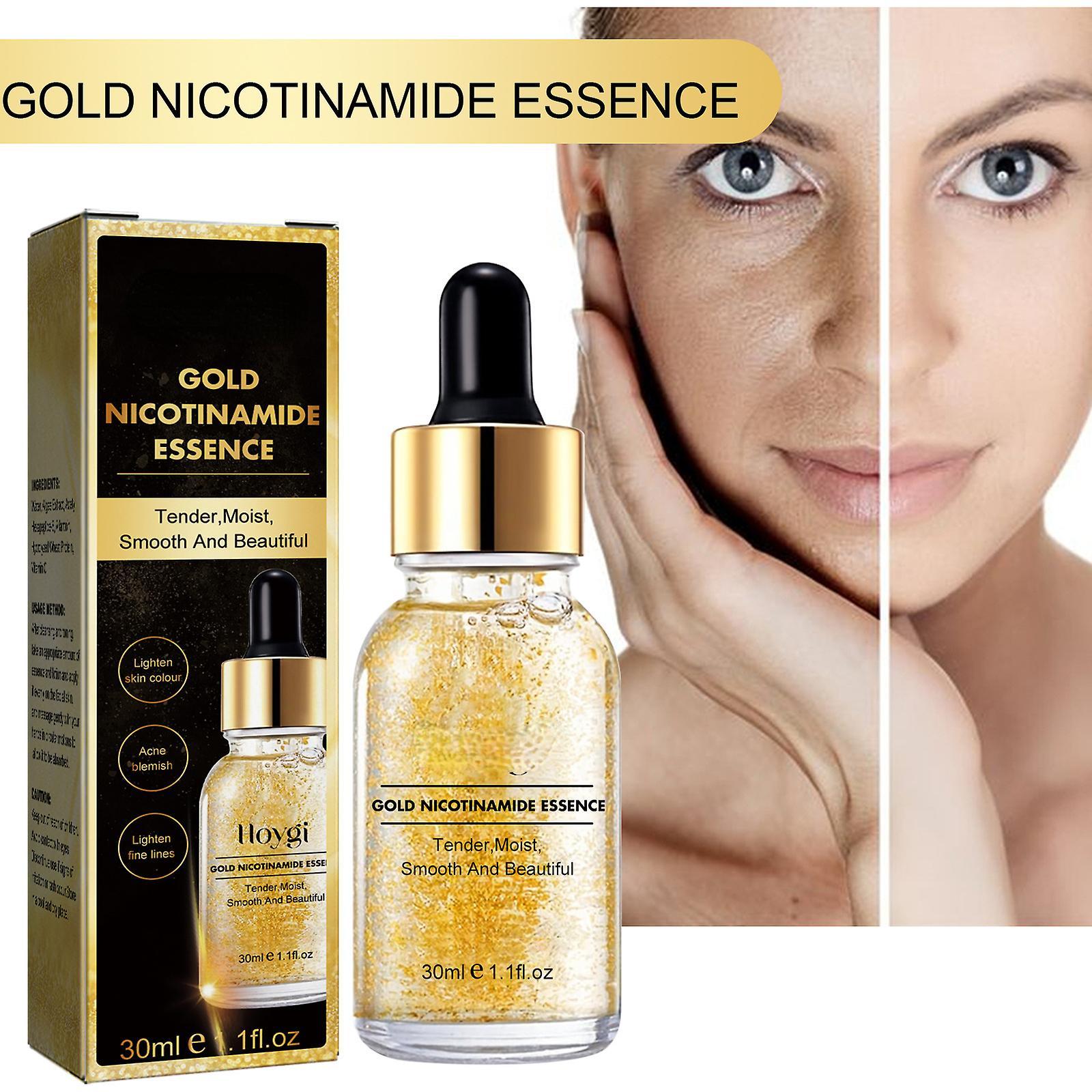 Frusde 24k Gold Foil Essence Serum, Gold Nicotinamide Essence, Gold Skin Tender Moisture Essence, Nicotinamide Collagen Lifting Anti-aging Serum 3pcs