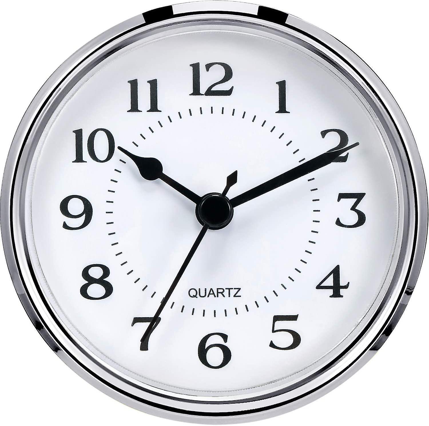 Elciaicle 3-1/2 Inch (90 Mm) Quartz Clock Fit-up/insert With Arabic Numeral, Quartz Movement (silver Rim)