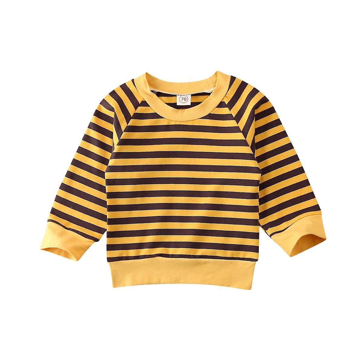 Slowmoose Striped Pattern, Pullover Sweatshirt-winter Clothing Yellow 24M