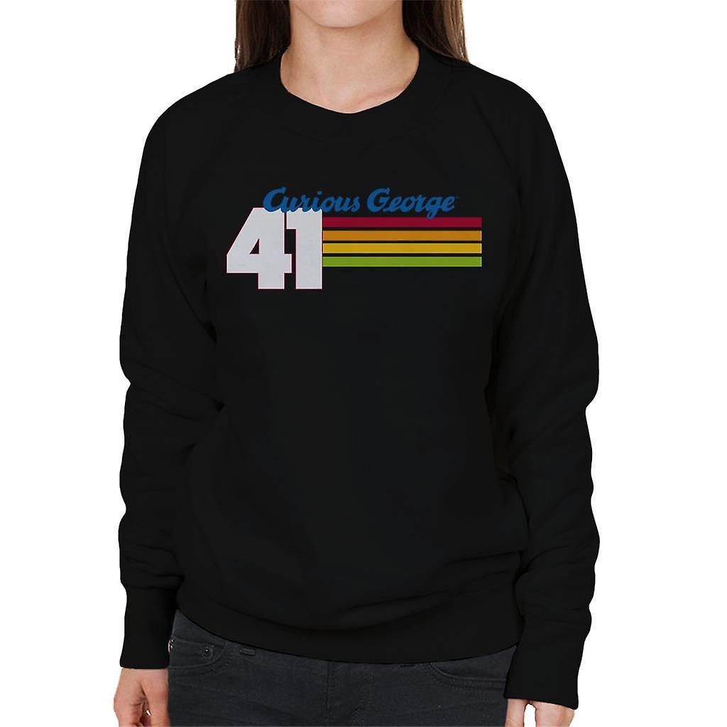 Curious George 41 Race Stripes Women's Sweatshirt Black X-Large