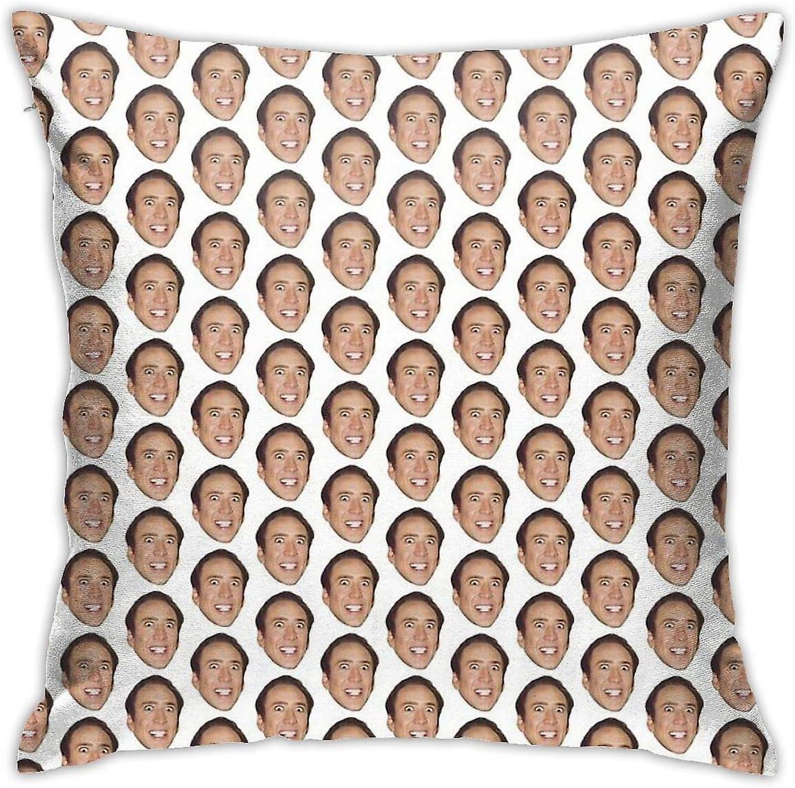 Kerota Nicolas Cage Face Pattern Design Cushion Throw Pillow Cover Decorative Pillow Case 45cm*45cm AA-7575 45x45cm