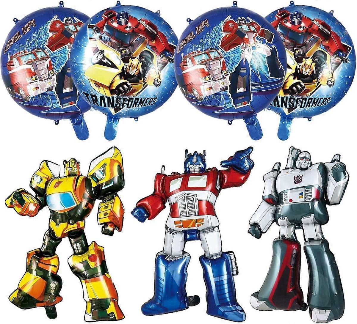 Ubiuo 7 Pcs Cartoon Robot Balloon Party Supplies Foil Balloons for Kids Birthday Party