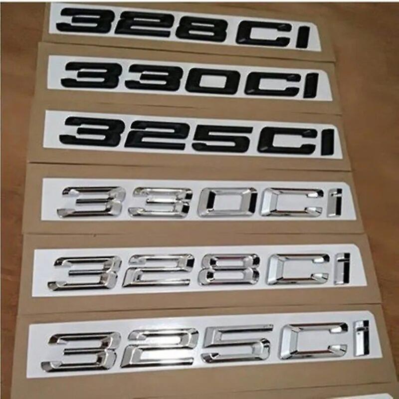 Hikig 3d Abs Black Chrome Car Letters For Bmw E46 325ci 328ci 330ci Logo Trunk Emblem Badge Lettering Sticker Accessories