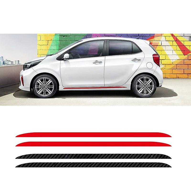 Vehicles & Parts For KIA Picanto Morning Carbon Fiber Sport Door Side Skirt Stripes  Car Styling Body Decor Sticker Auto Accessories Vinyl Decals V...