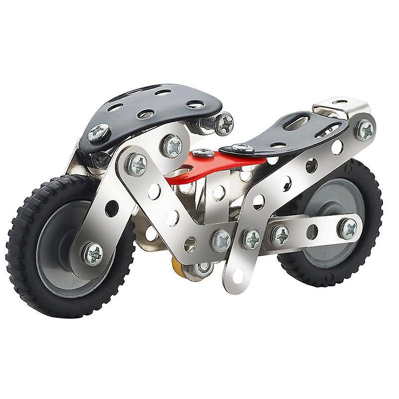 Slowmoose Children's Metal Motorcycle Building Blocks Set Assembling Metal Blocks Parts 7