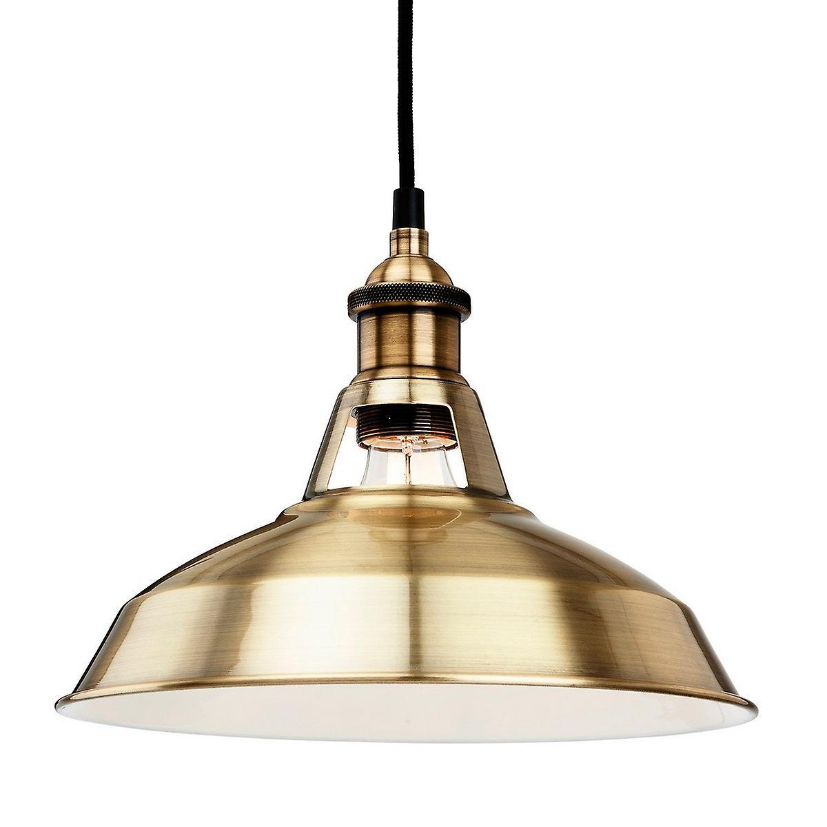 Firstlight Lighting Albany 1 Light Dome Ceiling Pendant Antique Brass, E27