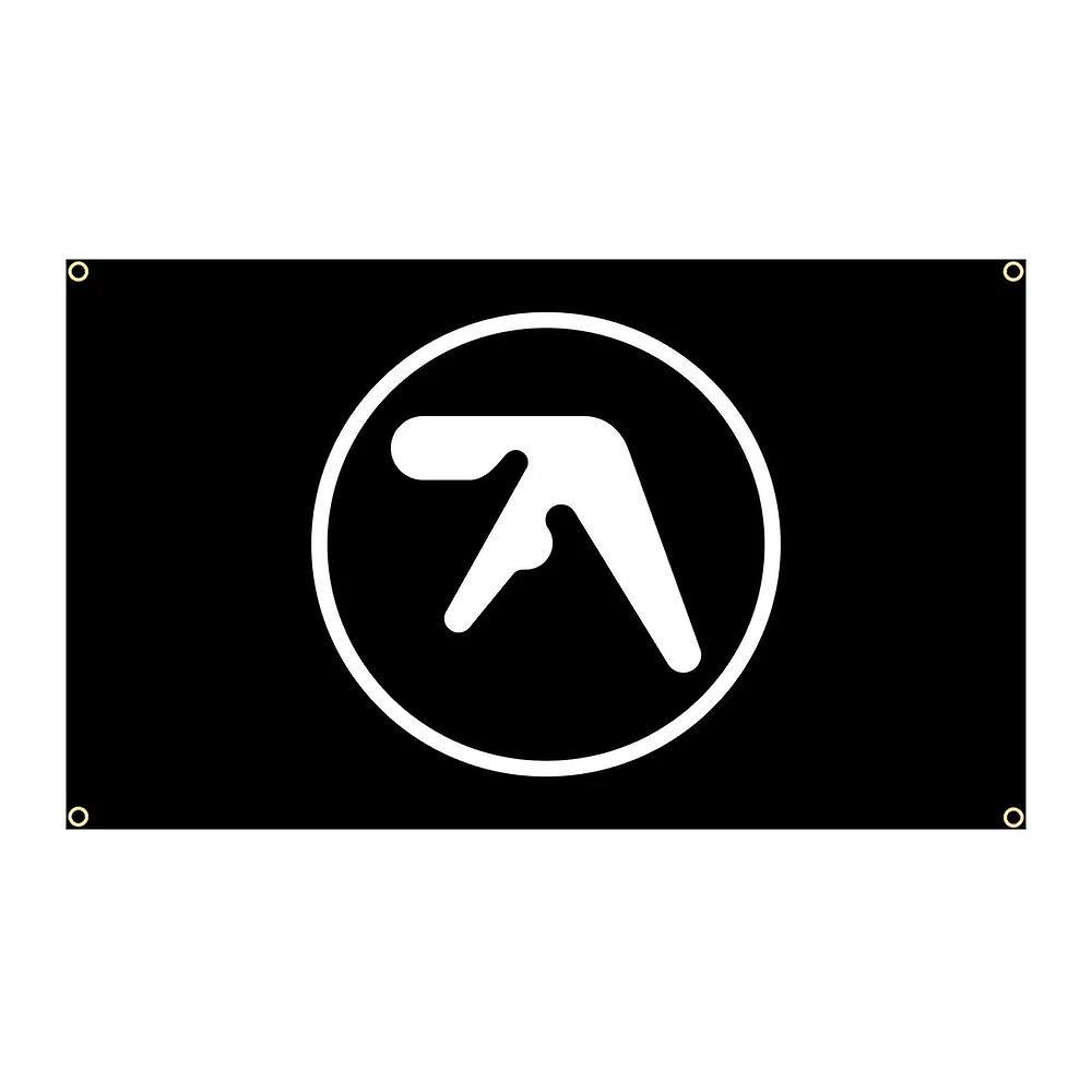 Bolongking 90X150Cm Aphex Twin Richard D James Bendera Musik Poliester Dicetak Dekorasi Rumah atau Kamar Tidur Spanduk Permadani 4 holes in 4 corne...