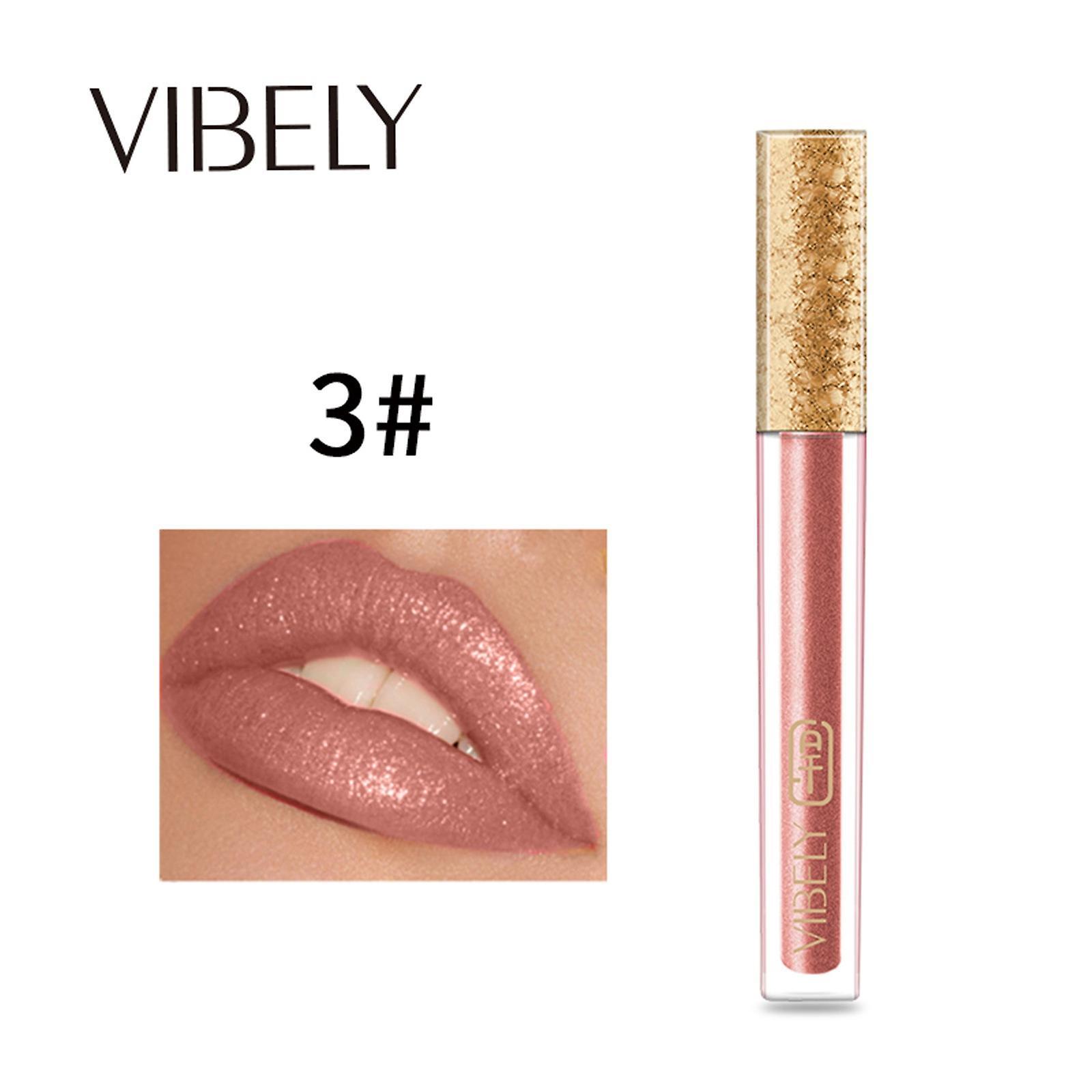 Baodan Pearly Shiny Lip Glaze Lipstick Glitter Moisturizing Matte Non-stick Cup C