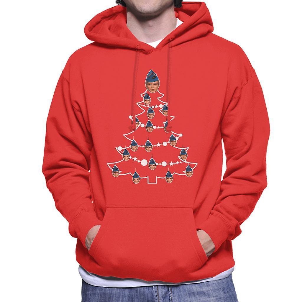 Thunderbirds Christmas Tree Gordon Tracy Men's Hooded Sweatshirt Red XX-Large