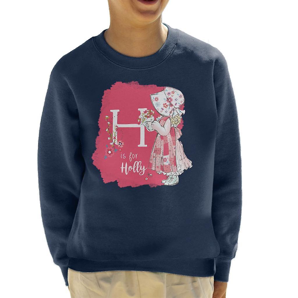 Holly Hobbie H Is For Holly Kid's Sweatshirt Navy Blue X-Large (12-13 yrs)