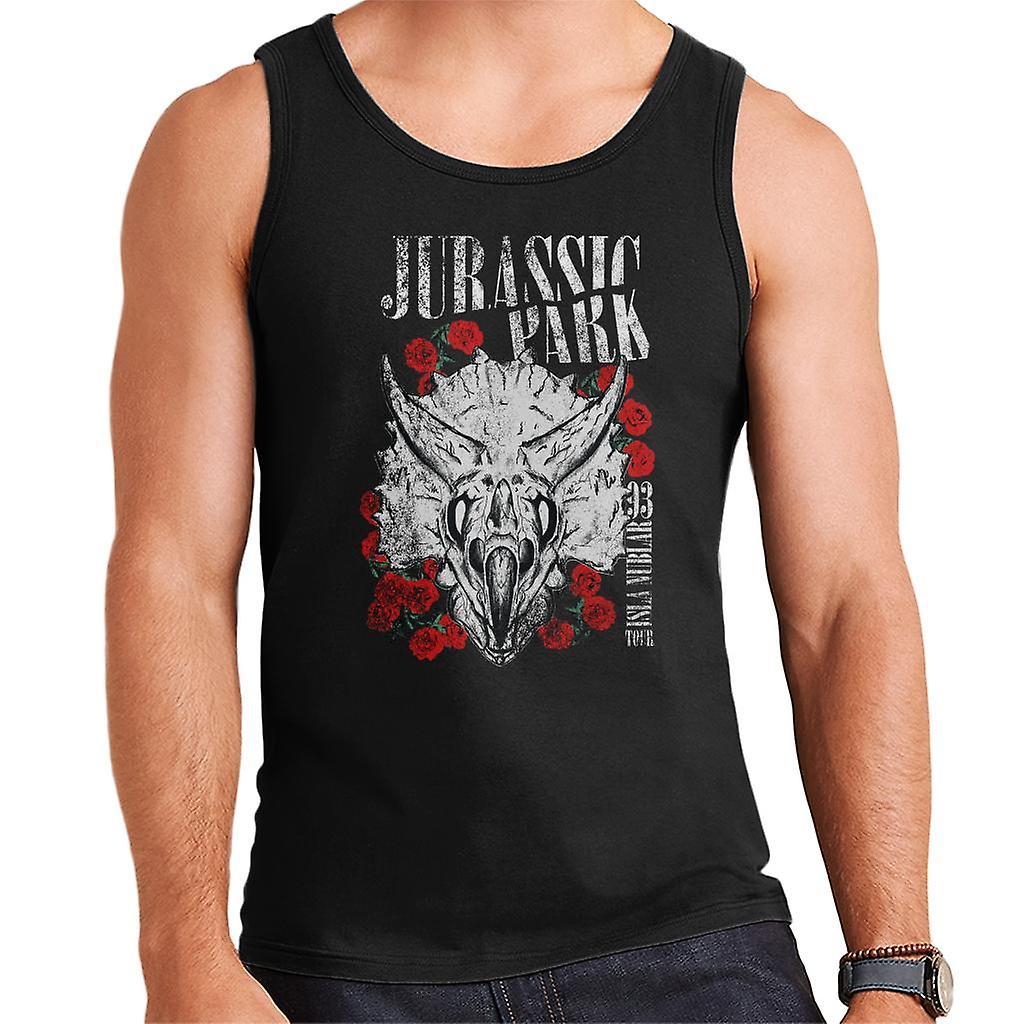 Jurassic Park Triceratops Roses Men's Vest Black Small