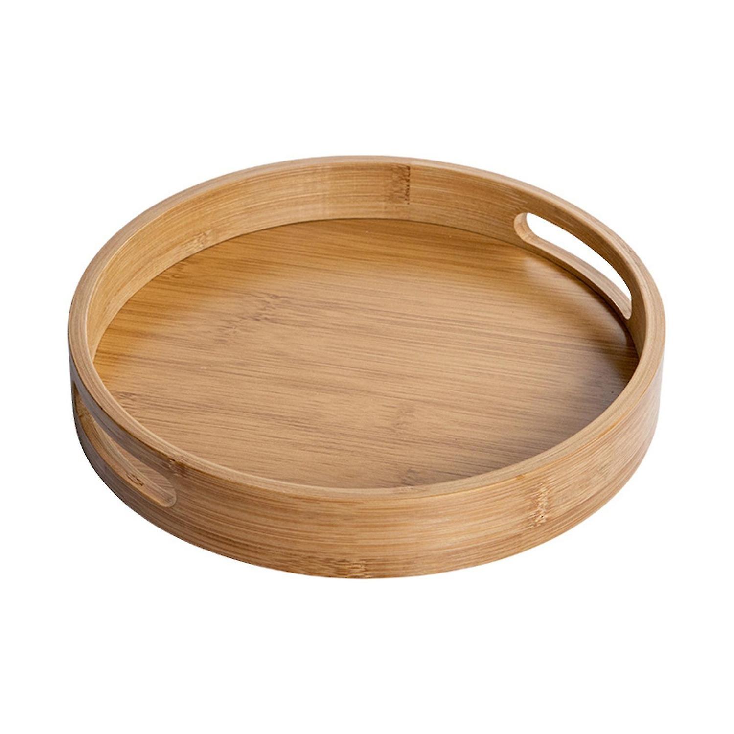 Guangzhou Yunlong Trading Co., Bamboo Wood Round Tray Beige 35cm