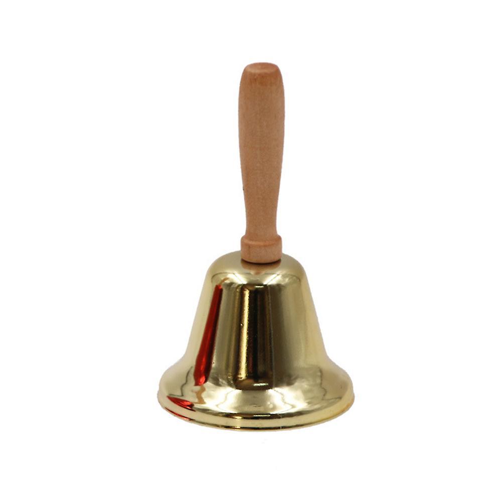 Balabela Super Loud Solid Hand Call Bell Wooden Handle Christmas Hand Call Bell gold