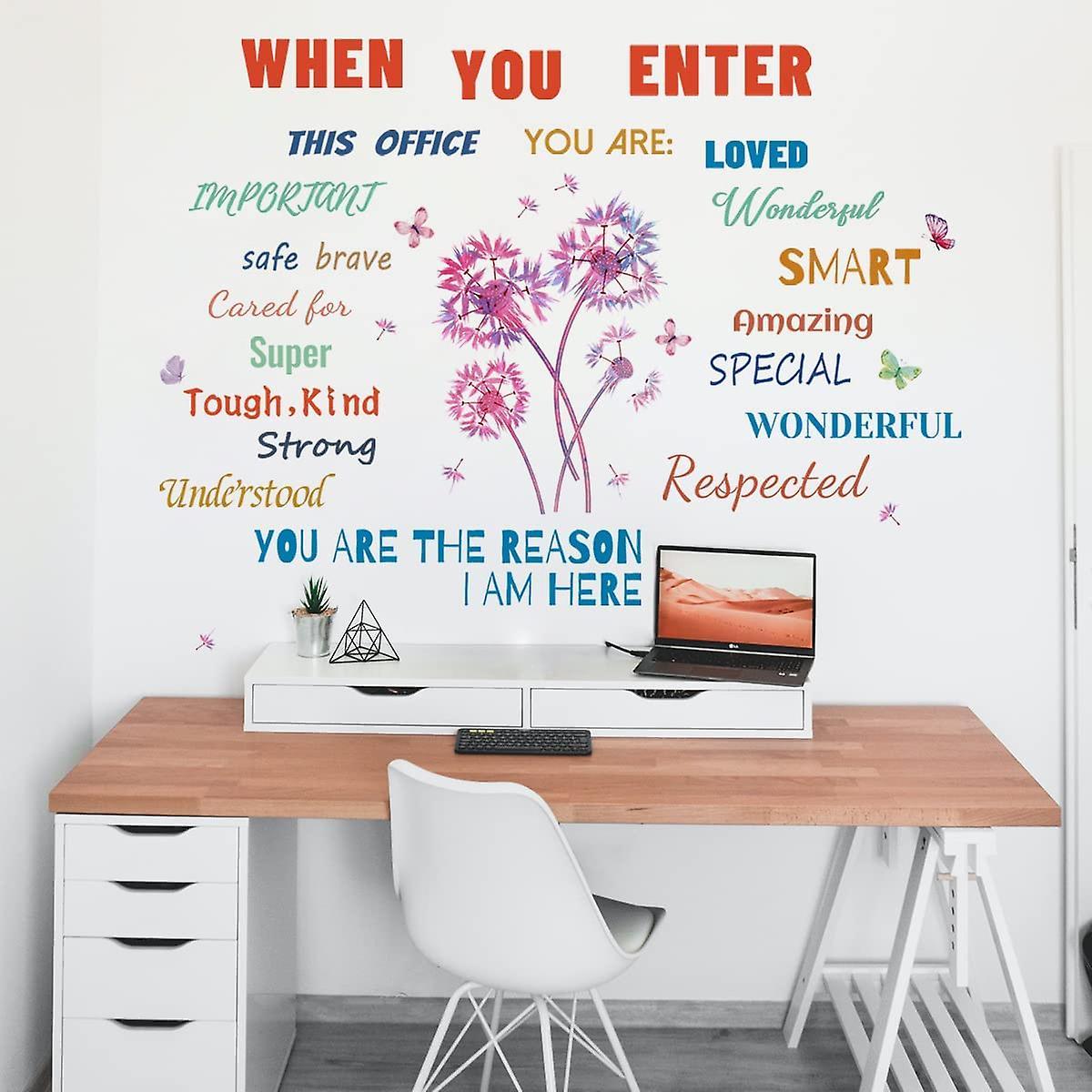 Wjiaer Office Inspirational Wall Decals Quotes Positive Sayings Wall Stickers Peel And Stick Diy Stickers Motivational Teamwork Wall Decals For Off...