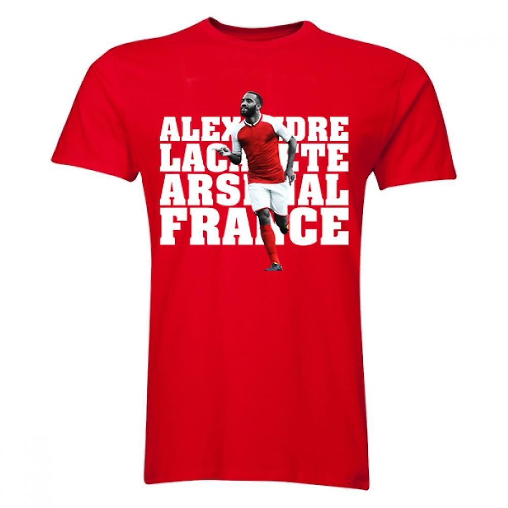 Gildan Alexandre Lacazette Arsenal Player T-Shirt (Red) Womens XXL (Size 18 - 40 inch Chest)