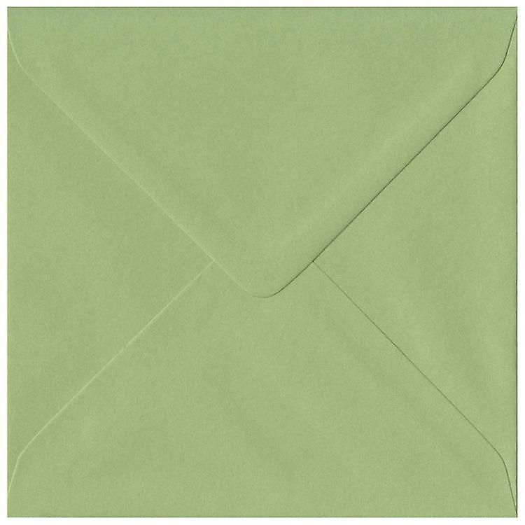 ColorSono Heritage Green Gummed 155mm Square Coloured Green Envelopes. 100gsm FSC Sustainable Paper. 155mm x 155mm. Banker Style Envelope. 50