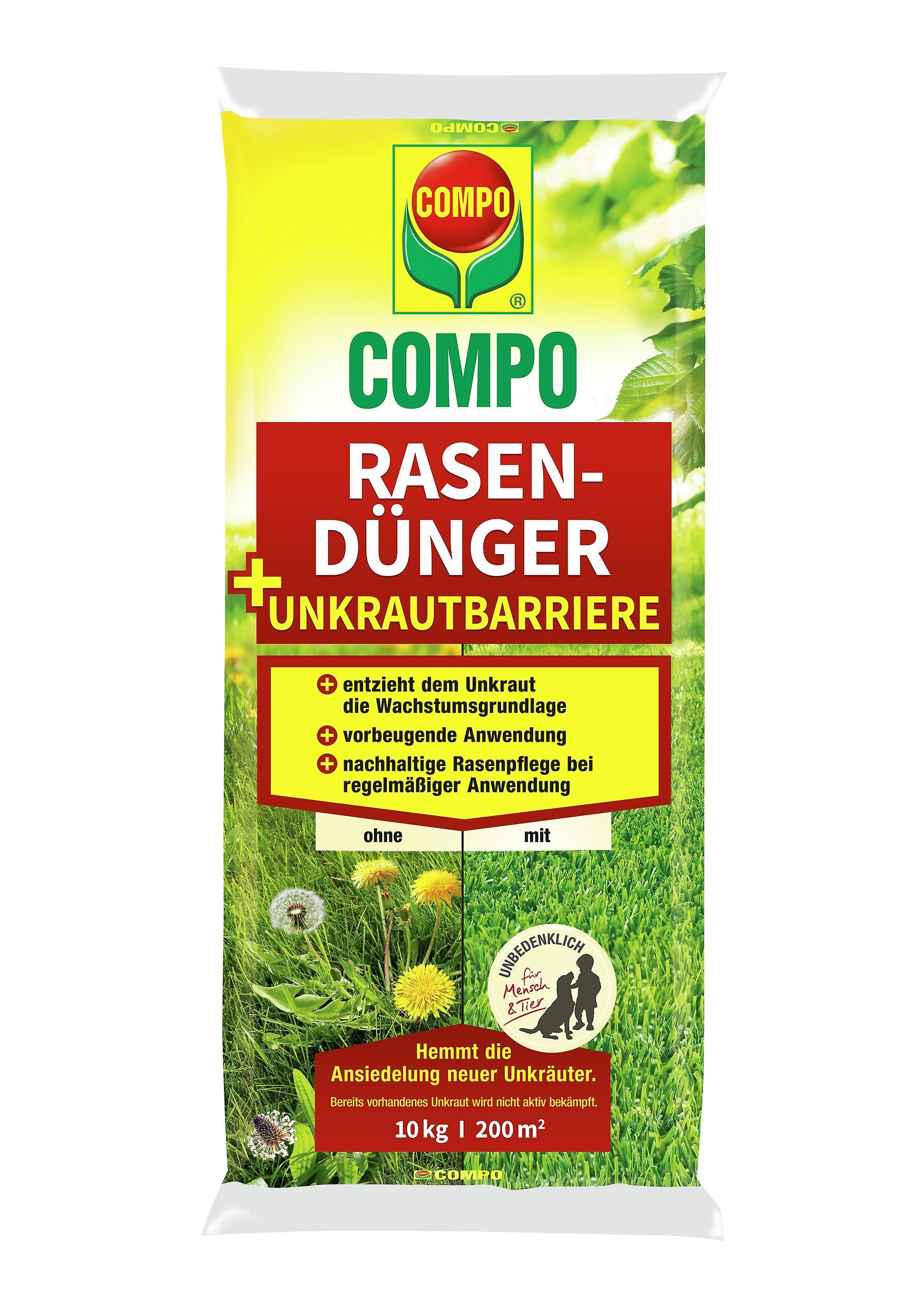 Compo GmbH COMPO Lawn fertilizer + weed barrier, 10 kg