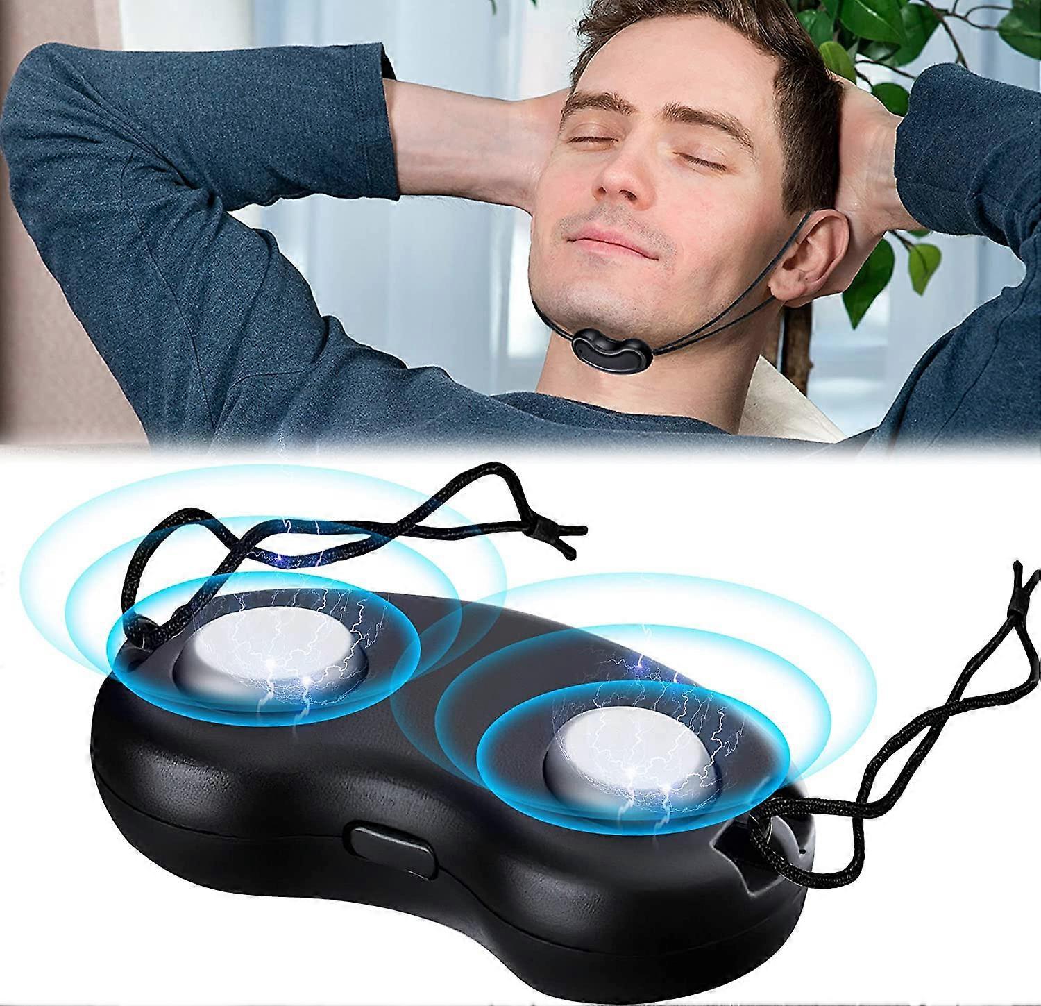 Unbrand Anti Snoring Devices, Electric Stop Snoring for Deeply Sleep, Effective Snoring Solution, Sleeping V-face Beauty Device Black