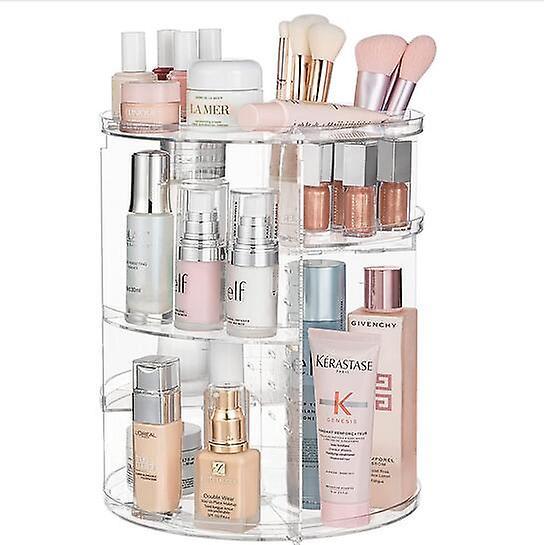 Unbrand 360 Rotating Makeup Organizer Adjustable Carousel Large Capacity Revolving Perfume Organizer Skincare Organizers Cosmetic Storage Spinning ...